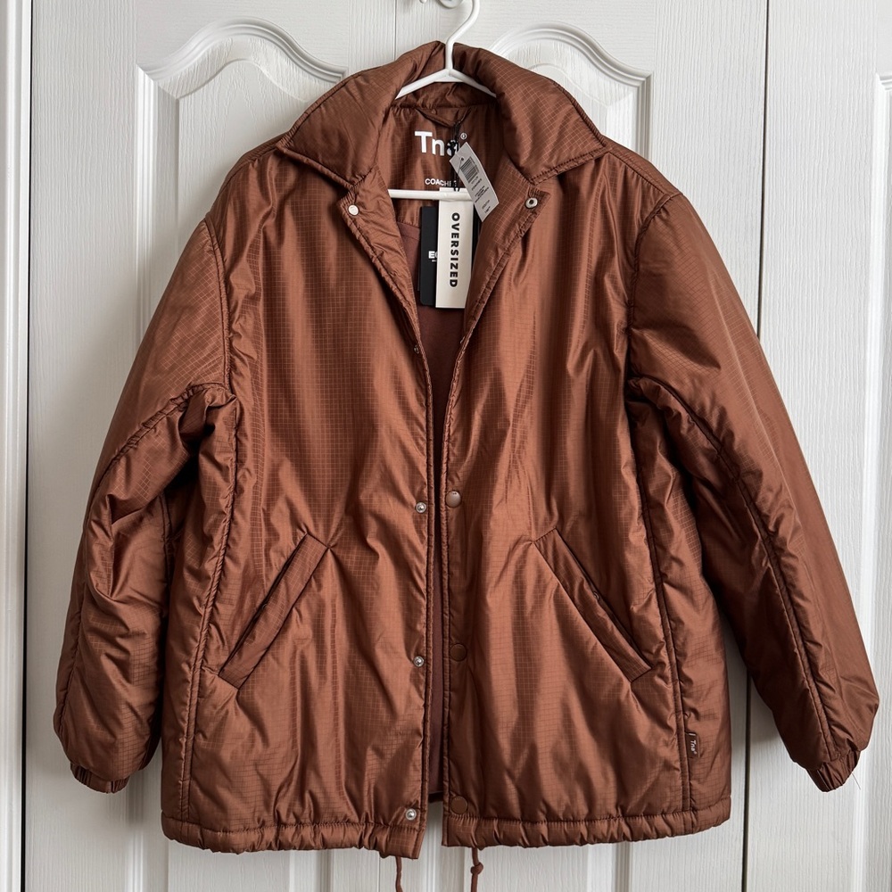 Aritzia TNA Brown Oversized Coaches Jacket